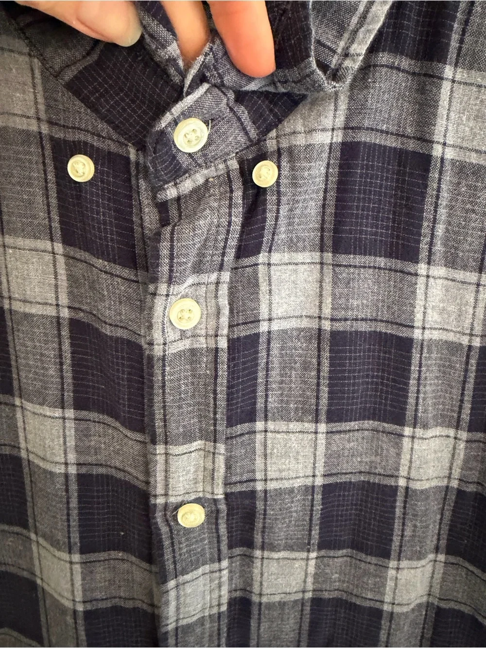 Banana Republic Slim Fit Plaid Button Down Shirt Men’s Medium Blue Cotton